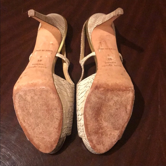 Kate Spade, python print, leather sling back heels - Picture 4 of 8